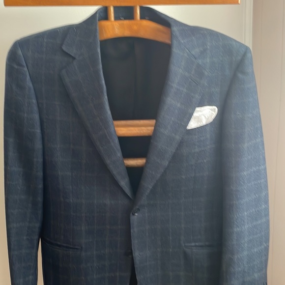 Canali Size 36R/46EU Blue with silver and yellow check - Picture 3 of 16